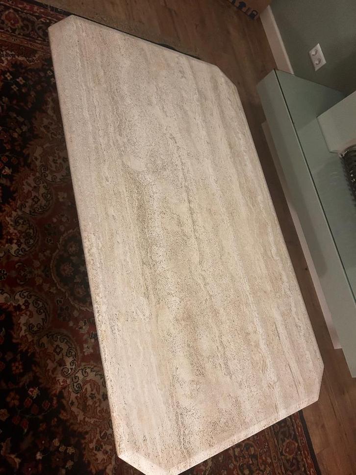 Travertine salontafel, Huis en Inrichting, Tafels | Salontafels, Zo goed als nieuw, Minder dan 50 cm, 50 tot 100 cm, 100 tot 150 cm
