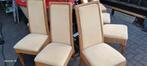 Gratis af te halen zes eetkamerstoelen, Huis en Inrichting, Ophalen, Bruin, Zo goed als nieuw, Vijf, Zes of meer stoelen