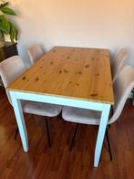 IKEA Houten Tafel met Witte Poten, Huis en Inrichting, Tafels | Eettafels, Ophalen, 100 tot 150 cm, 50 tot 100 cm, Zo goed als nieuw