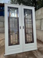 Set schuif / en-suite deuren met glas in lood 211,5x144,5cm., Ophalen