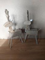 2 HOUTEN RENDIEREN-HERTEN-HERT MET GEWEI, Verzenden, Gebruikt