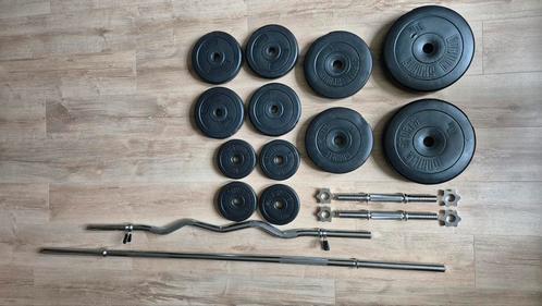 Corength Halterbank met diverse stangen en gewichten, Sport en Fitness, Fitnessmaterialen, Zo goed als nieuw, Halterset, Ophalen