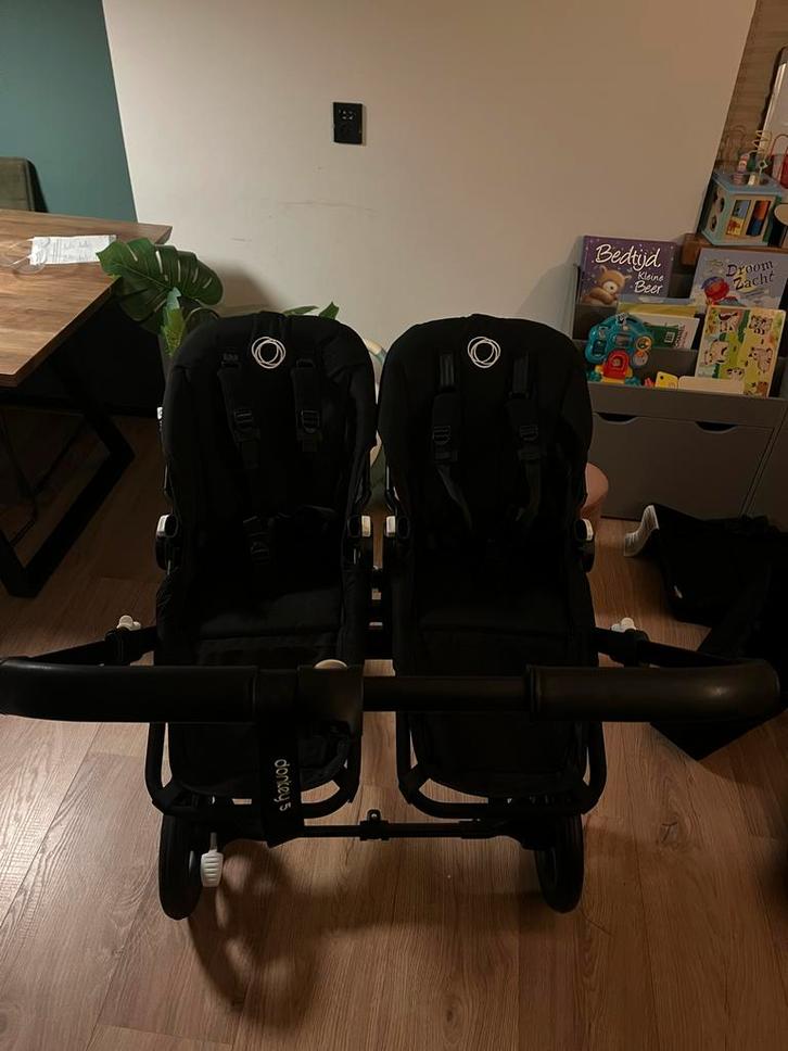 Bugaboo Donkey 5 Duo - Zwart, Kinderen en Baby's, Kinderwagens en Combinaties, Zo goed als nieuw, Kinderwagen, Bugaboo, Duowagen