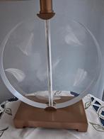 Stijlvolle glazen lamp met veren, Ophalen of Verzenden, Metaal, Minder dan 50 cm