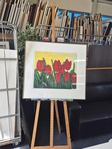 Jocke Overwater - “Tulpen Rood” zeefdruk ‘99 oplage 78/100  beschikbaar voor biedingen