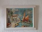 Schilderij met kade en boten, Ophalen