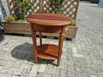 teakhouten bijzettafel tafel met lade, Huis en Inrichting, Tafels | Bijzettafels, Minder dan 55 cm, Zo goed als nieuw, Ovaal, Ophalen