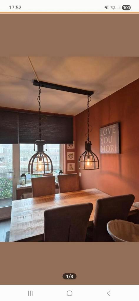 Industriële hanglampen, Huis en Inrichting, Lampen | Hanglampen, Zo goed als nieuw, Minder dan 50 cm, Metaal, Ophalen