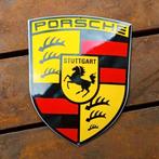 Emaille Schild PORSCHE Logo Wapen Dealer Reclamebord Vintage, Verzamelen, Verzenden, Gebruikt, Reclamebord