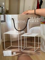 Bijzettafels Set 2 metal tables, Huis en Inrichting, 50 tot 100 cm, Rond, Nieuw, Ophalen of Verzenden