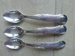 3 verzilverde lepeltjes, Biedermeier stijl zs kroontje 90, Antiek en Kunst, Antiek | Bestek, Ophalen of Verzenden