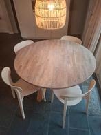 Woood Rhonda ronde eettafel eiken diameter 129, Ophalen, Gebruikt, Rond, 100 tot 150 cm