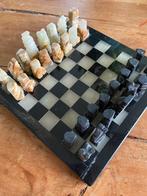 Klein marmeren/ onyx schaakspel, Hobby en Vrije tijd, Gezelschapsspellen | Bordspellen, Ophalen of Verzenden, Zo goed als nieuw