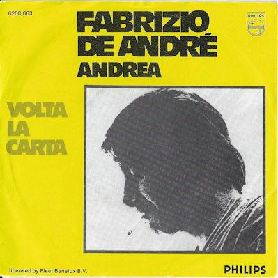 Fabrizio de André 1982 Veel gezochte singel  A191, Cd's en Dvd's, Overige genres, 7 inch, Single, Ophalen of Verzenden