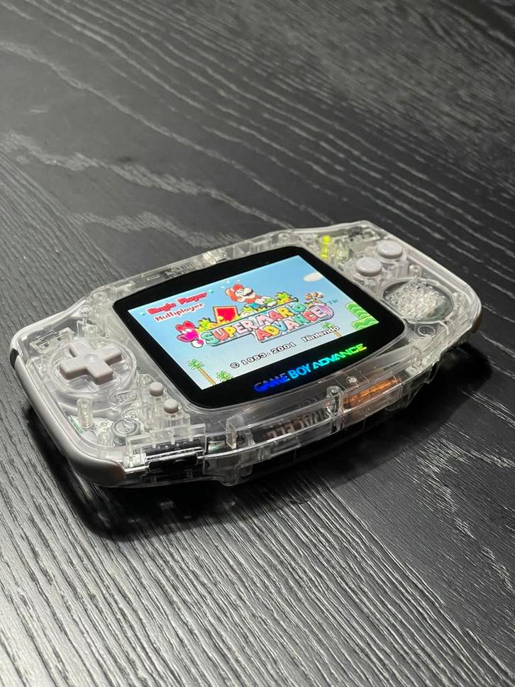 Nintendo GBA refurbished (New Clear Shell & IPS v3 screen), Spelcomputers en Games, Spelcomputers | Nintendo Game Boy, Refurbished