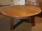 Massief houten salontafel, Ophalen, Rond, Zo goed als nieuw, Minder dan 50 cm
