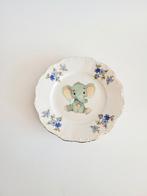 Brocante bordje met afbeelding olifant  wandbord sierbord, Ophalen of Verzenden