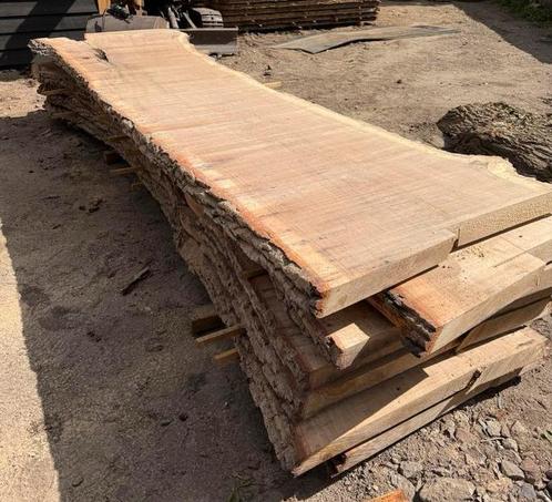 Eiken schaaldelen eiken tafel tetelblad boomstam tafel eiken, Doe-het-zelf en Verbouw, Hout en Planken, Zo goed als nieuw, Plank
