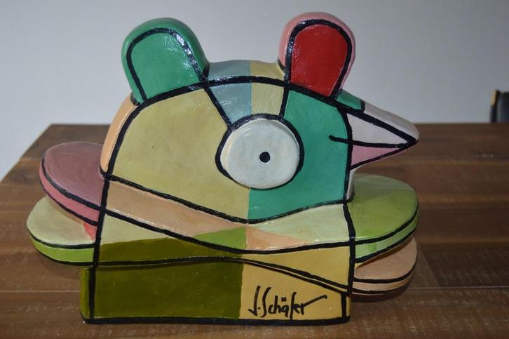 Jacqueline Schäfer: Kunstbeeld 'Vreemde Vogel' XL, Antiek en Kunst, Kunst | Beelden en Houtsnijwerken, Ophalen of Verzenden