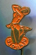 Sjoukje Dijkstra oranje/koper kustschaatser speldje( S_197 ), Verzamelen, Speldjes, Pins en Buttons, Verzenden, Nieuw, Sport, Speldje of Pin