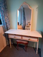 Wit/crème kaptafel. Make-up tafel/ladekast. Handgemaakt!, Huis en Inrichting, Ophalen, Overige materialen, 100 tot 150 cm, Romantisch