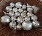 24 glazen vintage  kerstballen, klokjes en vogeltje, Ophalen, Gebruikt