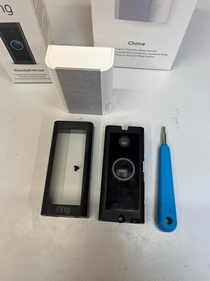 Ring Doorbell Wired + Chime - Videodeurbel, Doe-het-zelf en Verbouw, Alarmsystemen, Gebruikt, Compleet systeem, Beweging, Ophalen of Verzenden
