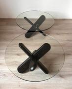 2 Normann Copenhagen design glazen salontafels, Ophalen, Gebruikt, Rond, 50 tot 100 cm