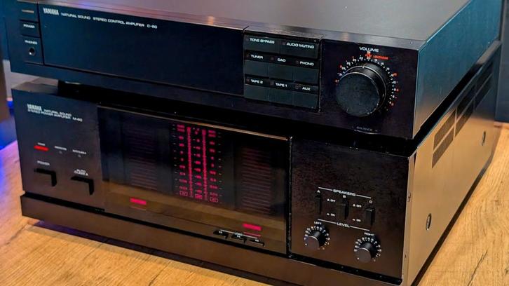 YAMAHA C-60 / M-60 • GEREVISEERD • GARANTIE • KLASSE A, Audio, Tv en Foto, Versterkers en Receivers, Refurbished, Stereo, 120 watt of meer
