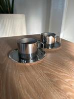 Italiaans ITALWABER vintage rvs koffiekopjes (2x), Overige materialen, Ophalen of Verzenden, Zo goed als nieuw, Overige stijlen