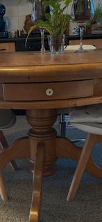 Massief grenen eettafel, Huis en Inrichting, Tafels | Eettafels, Ophalen, Gebruikt, Rond, 100 tot 150 cm