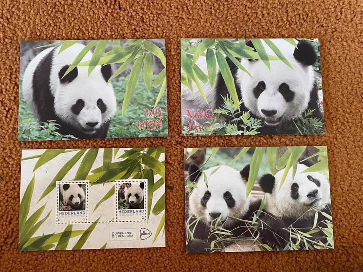 Postzegels met kaarten Panda ouwehands dierenpark uit 2017, Verzamelen, Ansichtkaarten | Themakaarten, 1980 tot heden, Natuur