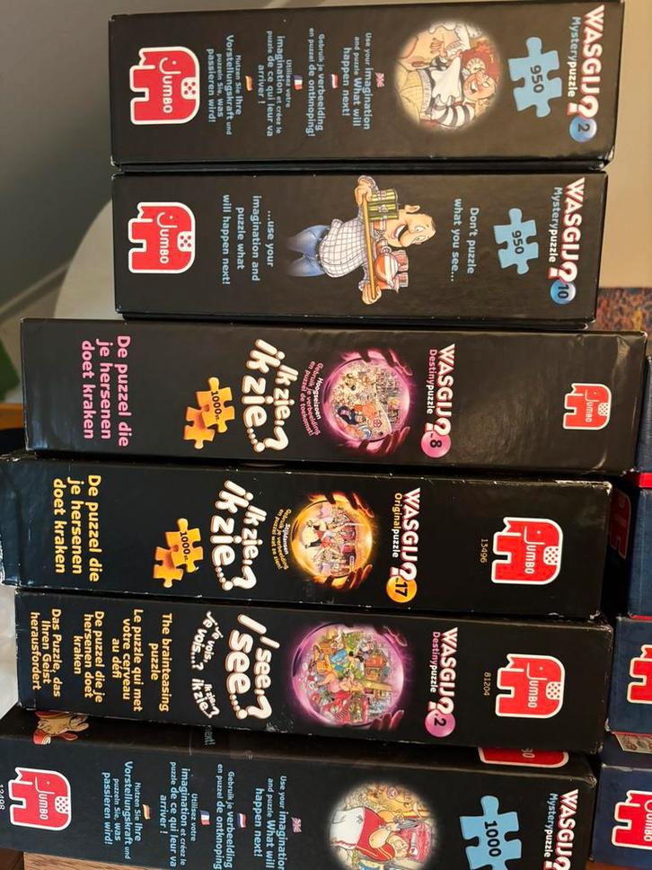 Jan van haasteren en wasgij puzzels, Hobby en Vrije tijd, Denksport en Puzzels, Gebruikt, 500 t/m 1500 stukjes, Ophalen of Verzenden