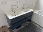 Badkamermeubel 120cm met 2 wastafels, chromen mengkranen, Huis en Inrichting, Badkamer | Badkamermeubels, Ophalen, Gebruikt, 100 tot 150 cm