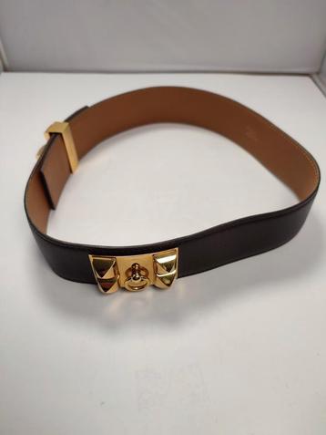 Hermes Hermès Medor Bruin riem ceintuur 70 cm gouden buckle beschikbaar voor biedingen