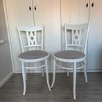 Vintage brocante stoeltjes hout wit slaapkamer stoelen 2 st, Huis en Inrichting, Stoelen, Ophalen, Twee, Wit, Zo goed als nieuw