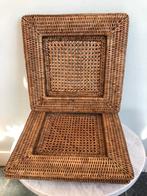 3 Rattan Rotan vierkante onderborden Myanmar, 32x32 z.g.a.n., Huis en Inrichting, Ophalen of Verzenden, Zo goed als nieuw, Vierkant