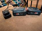 2x Bosch 18V Accu 1.5Ah + Oplader, Ophalen, Gebruikt