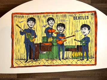 Vintage Theedoek The Beatles beschikbaar voor biedingen