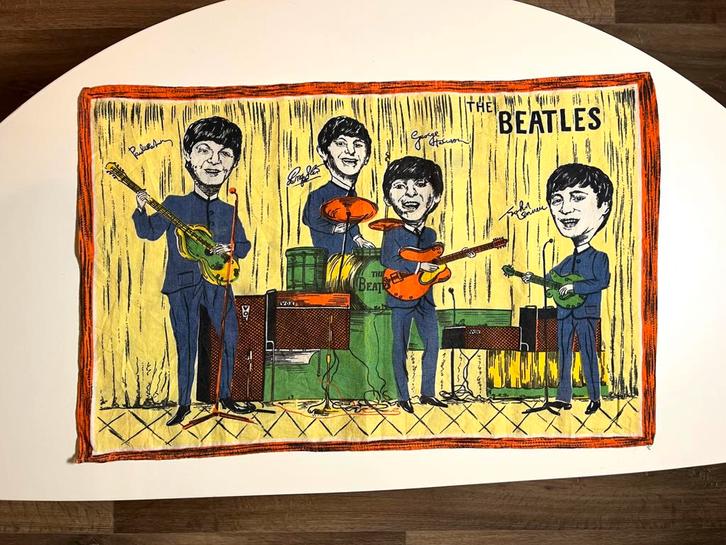 Vintage Theedoek The Beatles, Verzamelen, Retro, Ophalen of Verzenden