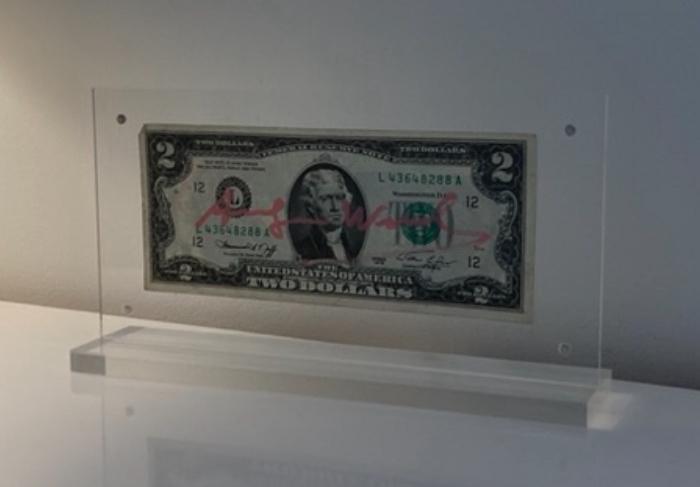 Andy Warhol : gesigneerd ticket. Wordt ingelijst verkocht., Antiek en Kunst, Kunst | Designobjecten, Ophalen of Verzenden