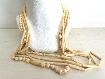 Vintage lange ketting van been tribal etnisch 80 cm beschikbaar voor biedingen