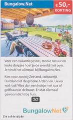 BungalowNet € 50.00 kortingscode, Tickets en Kaartjes, Drie personen of meer, Kortingsbon, Overige typen
