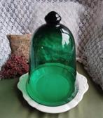 Oude stolp cloche prachtig dik groen glas 38cm hoog Miekje, Ophalen