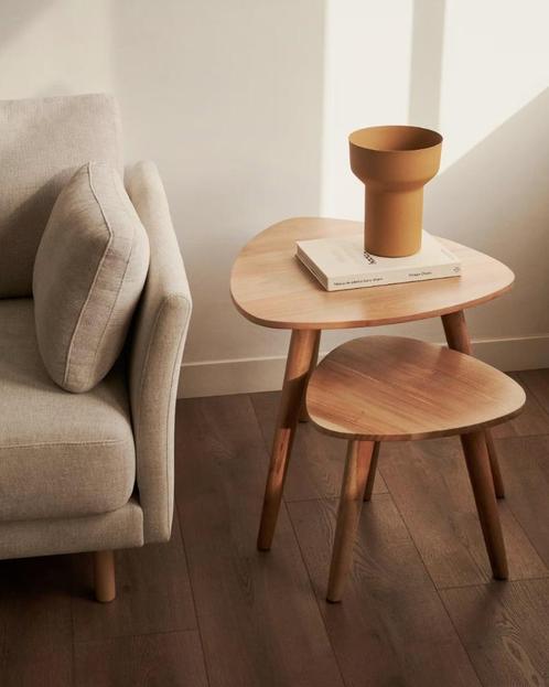 Kave Home Eluana bijzettafels set Nieuw!, Huis en Inrichting, Tafels | Bijzettafels, Zo goed als nieuw, Overige vormen, 45 tot 60 cm