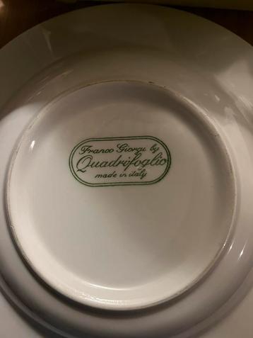 6 vintage diepe borden soepborden Quadrifoglio Franco Giorg beschikbaar voor biedingen