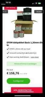 EPDM dakpakket 1,3mm dik, Doe-het-zelf en Verbouw, Dakpannen en Dakbedekking, Overige materialen, Zwart, Nieuw, Ophalen of Verzenden