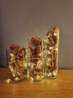 Tafeldecoratie bruiloft vazen (12x trio) met led en kurken, Ophalen, Zo goed als nieuw, Versiering, Geboorte of Huwelijk