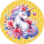 LF2506 icing frosting eenhoorn 20cm eetbare taart print top, Ophalen of Verzenden, Nieuw, Taarten, Versiering