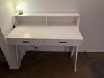 Witte Bureau met Opbergruimte, Huis en Inrichting, Bureaus, Ophalen, Gebruikt, Bureau